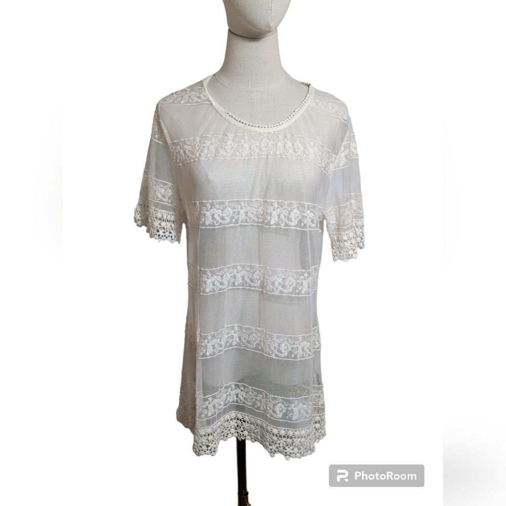 Valerie Bertinelli Vintage White Lace Top
